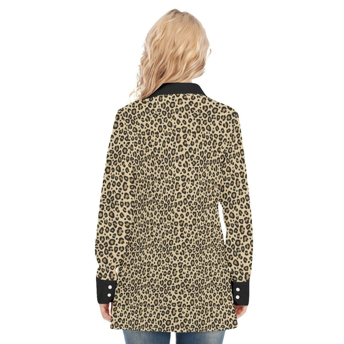 Chemise léopard, chemise imprimé léopard faite à la main, chemise sexy, chemise imprimé animal, chemisier femme, haut femme, chemise à manches longues femmes, haute couture