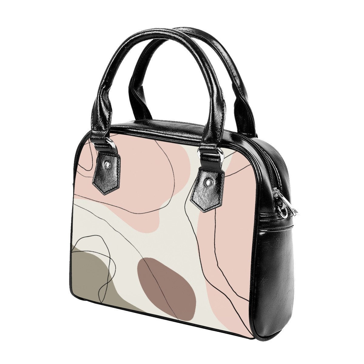 Abstract Pink Handbag, Pink Bag, Women's Bags, Women's Purse, Abstract Bag, Pink handbag , Multicolor handbag, Abstract Print Handbag,