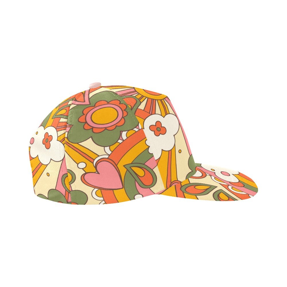 Chapeau de baseball, casquette de baseball pour femmes de style années 70, chapeau de mode, chapeau mignon, casquette de dessin animé mignon, chapeau de style hippie, chapeau Boho, chapeau unique