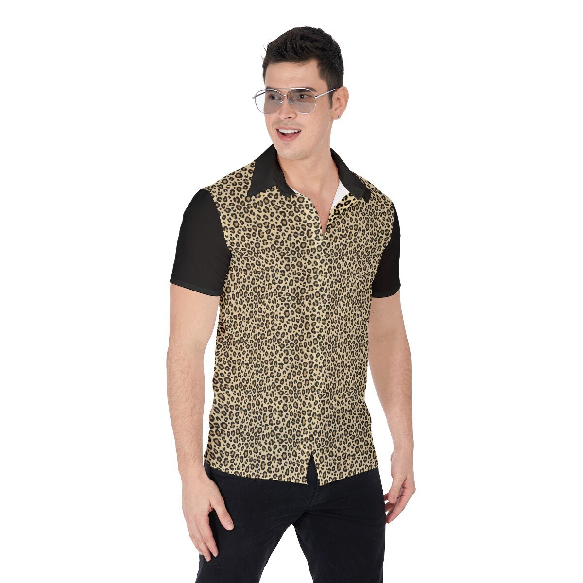 Leopard Print Shirt Men, Men's retro shirt, Men's Dress Shirt, Men's Leopard Print Shirt, Men's Dress Shirt, Sexy Shirt, Men's Button Down