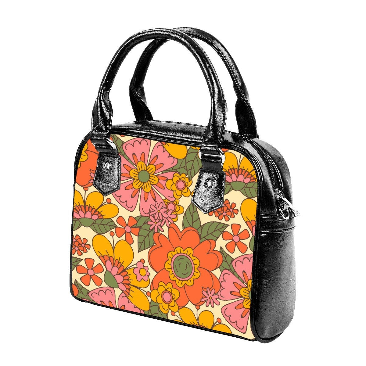 Retro Handbag, 70s Style Purse, 70s Style Handbag, Floral Handbag, Hippie Purse, Multicolor handbag, Vintage style handbag, 70s inspired bag