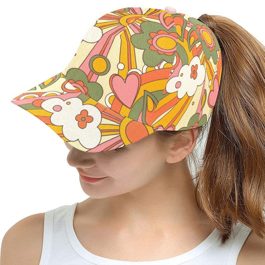 Chapeau de baseball, casquette de baseball pour femmes de style années 70, chapeau de mode, chapeau mignon, casquette de dessin animé mignon, chapeau de style hippie, chapeau Boho, chapeau unique
