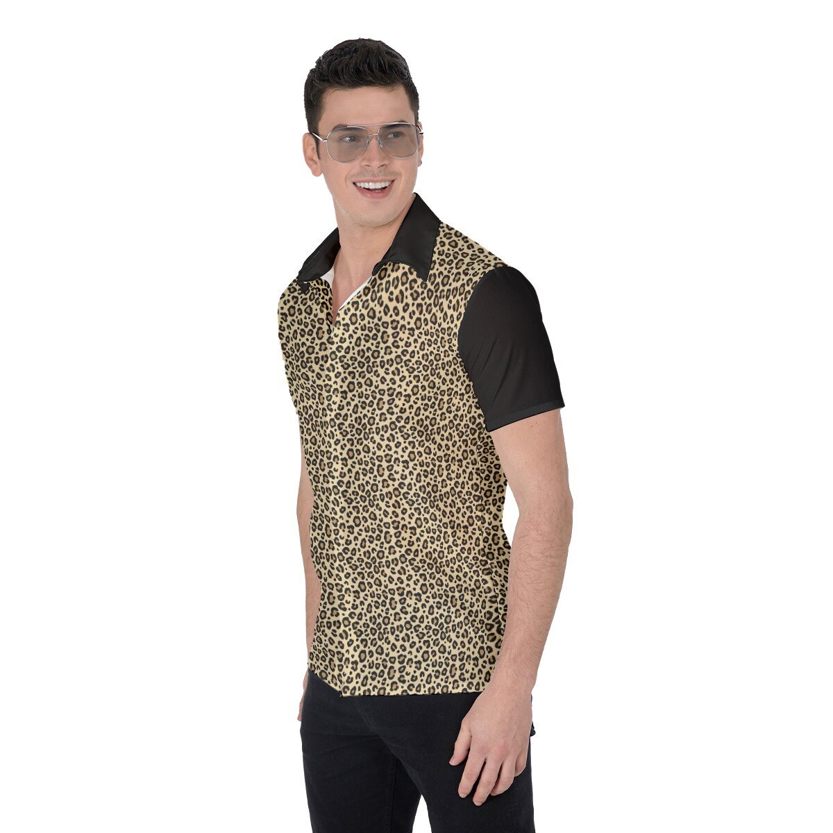 Leopard Print Shirt Men, Men's retro shirt, Men's Dress Shirt, Men's Leopard Print Shirt, Men's Dress Shirt, Sexy Shirt, Men's Button Down