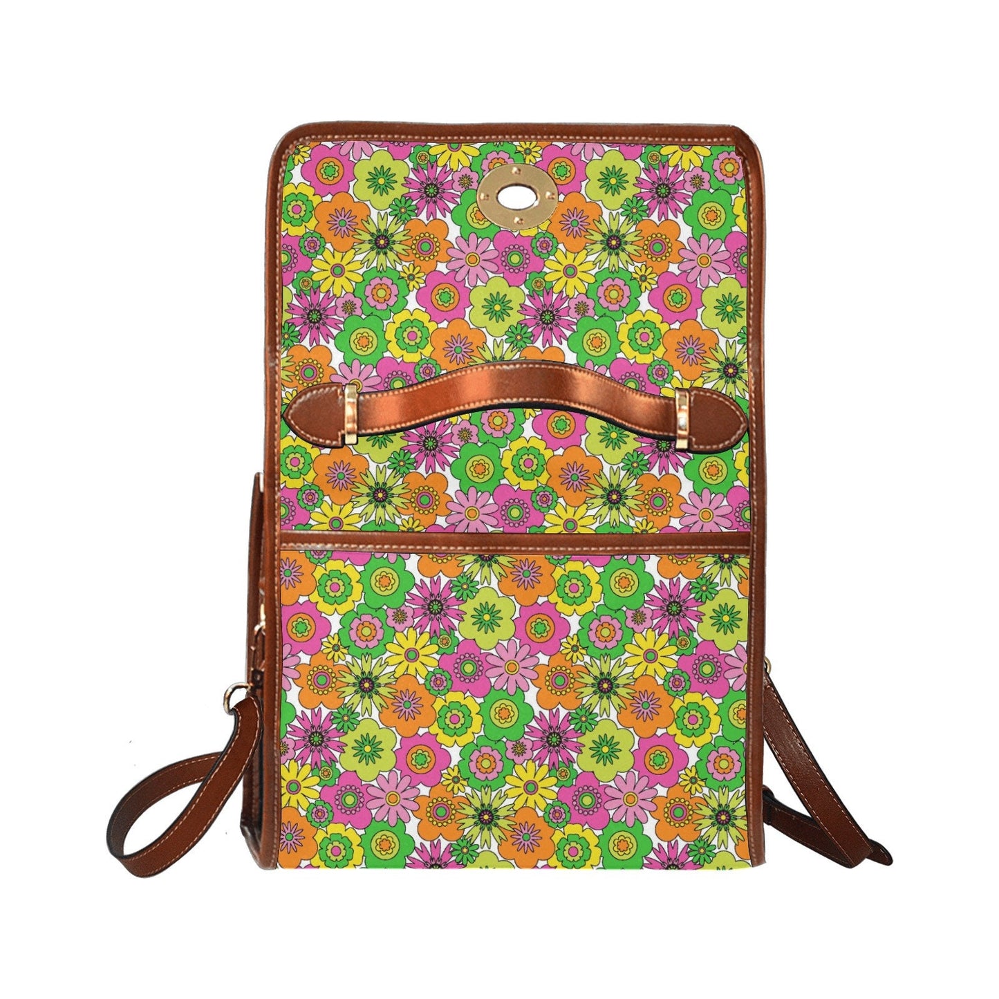 Women's Handbag, Retro Handbag, Women's Purse, 70s Style bag, 70s Style purse, Floral Handbag, Neon Bag, 70s inspired, 60s style purse