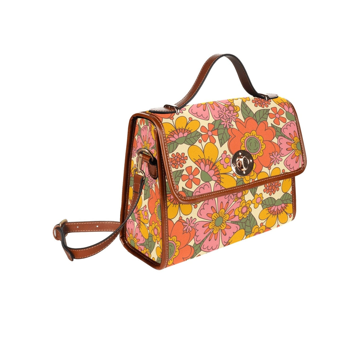 Women's Handbag, Retro Handbag, Women's Purse, Mod 60s, 70s Style bag, 70s Style purse, Floral Handbag, Floral Purse, 70s inspired,60s Style