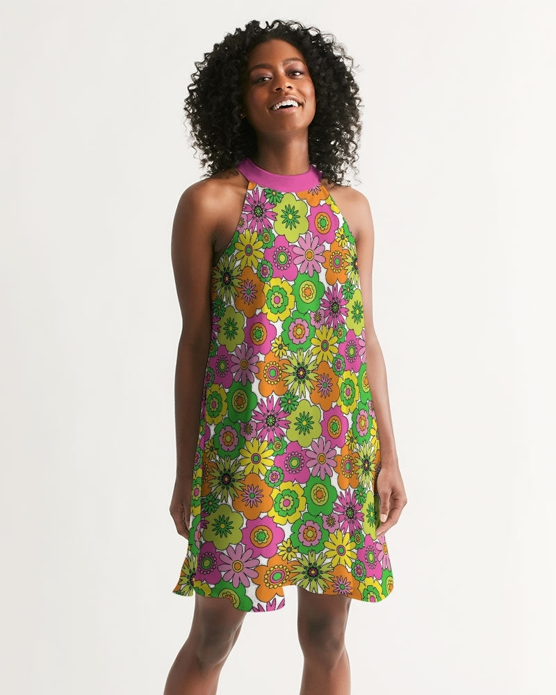 Vintage-Kleiderstil, Kleid im 70er-Jahre-Stil, Mod-Kleid, Kleid im 60er-Jahre-Stil, 70er-Jahre-inspiriertes Kleid, Neonkleid, Hippie-Kleid, Retro-Kleid, Blumenkleid