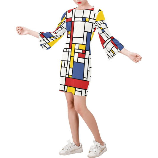 Mod Dress, Retro Dress, Vintage Style Dress, Mondrian Dress, Mod 60s, 60s Shift Dress, Vintage style dress, Geometric dress , Red Blue Dress