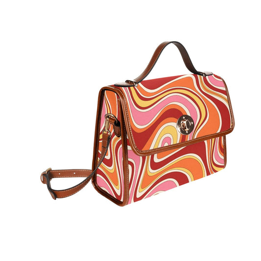 Handtasche im Vintage-Stil, Retro-Handtasche, Damen-Geldbörse, Hippie-Tasche, Handtasche im 70er-Jahre-Stil, Handtasche mit roten Streifen, 70er-Jahre-Handtasche, 70er-Jahre-inspiriert, Damentasche