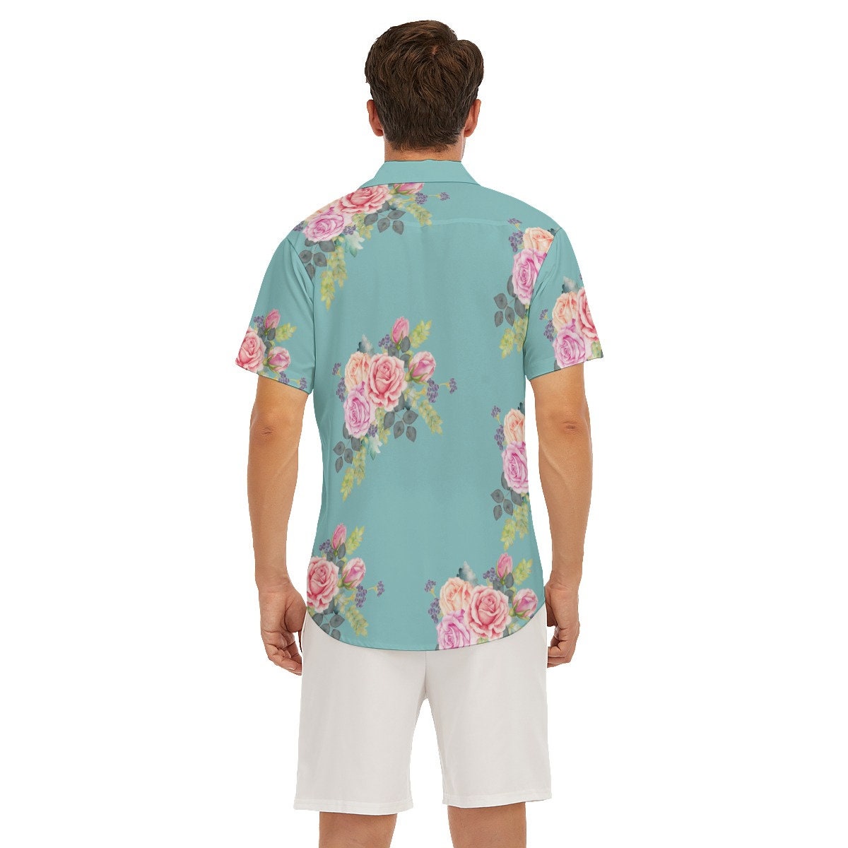 Men's Floral Shirt, Men's Shirt, Men's Deep V-neck Shirt, Men's Casual Shirt, Men's Romantic Shirt, Floral Shirt Men, Men's Dress Shirt