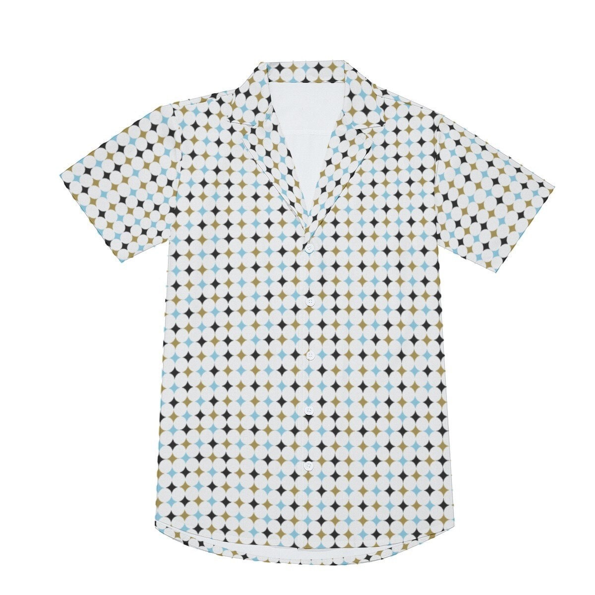 Retro-Hemd für Herren, geometrisches Hemd für Herren, Herren-Kleiderhemd, Herren-Button-Down-Hemd, blaues Hemd für Herren, Herrenoberteile, Retro-Top für Herren, Hemd im Vintage-Stil für Herren