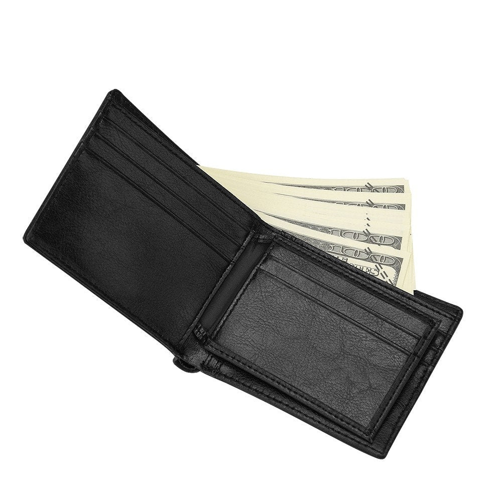 Retro Wallet, Black Gray Geometric Wallet, Men's Wallet, Wallet Men, Men's Wallet bifold,Retro Style Wallet, gifts for men,PU leather wallet