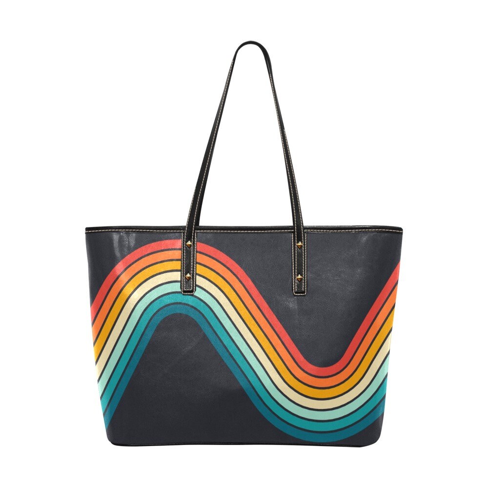70s Style Groovy Handbag, Retro Handbag, Retro Bag, Vintage style Bag, PU Leather Bag, Funky Handbag,Rainbow handbag,rainbow bag, Hippie Bag