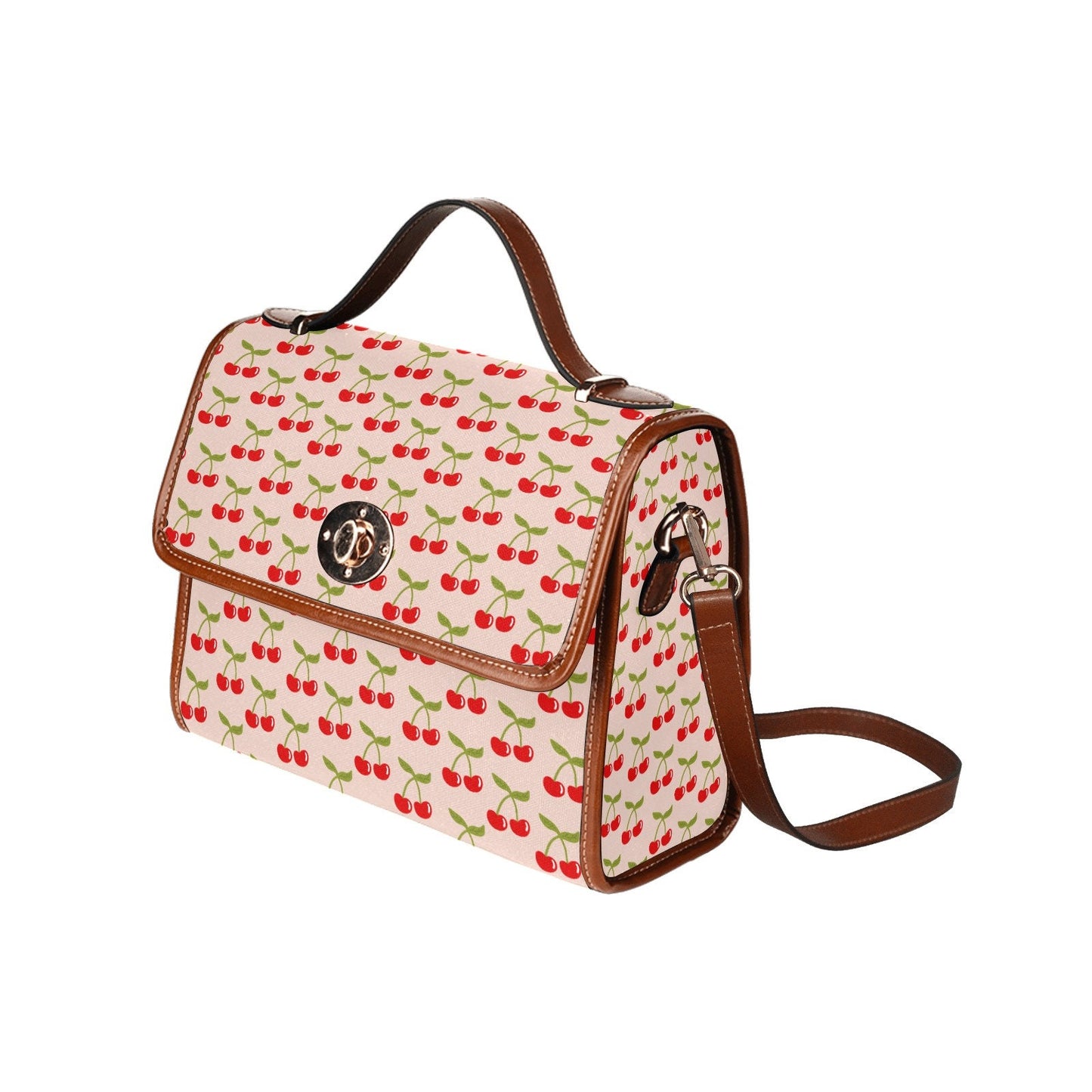 Cherry Handbag, Retro Handbag, Red cherry handbag, Retro Satchel, Cute handbag, Cherry Print Bag, Pink Red handbag, Women's Purses