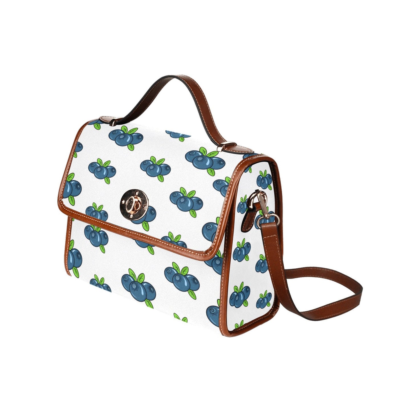 Blueberries Handbag, Satchel Purse, Women's purse, Women's handbag, Blueberries print bag, Unique purse women, Retro handbag, Retro bag