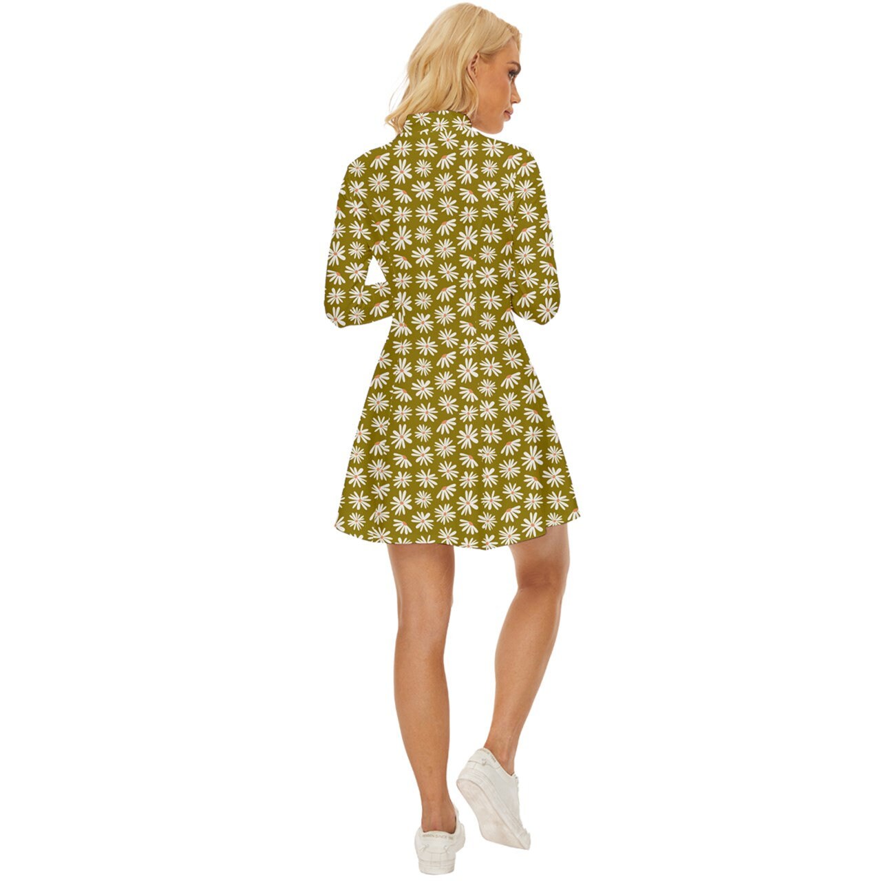 60s Dress Style, Mod Dress, Green Mod Dress, Turtle neck dress, GOGO Dress, 60s style dress, 60s mini dress, Olive Green Dress, Retro Dress