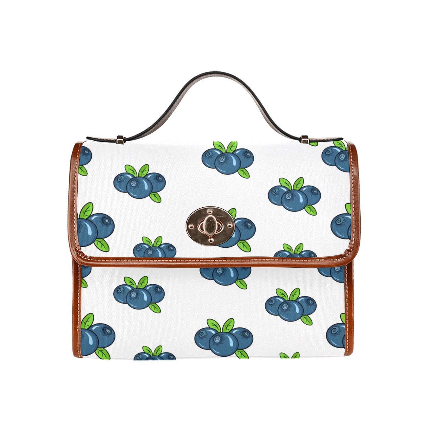 Blueberries Handbag, Satchel Purse, Women's purse, Women's handbag, Blueberries print bag, Unique purse women, Retro handbag, Retro bag