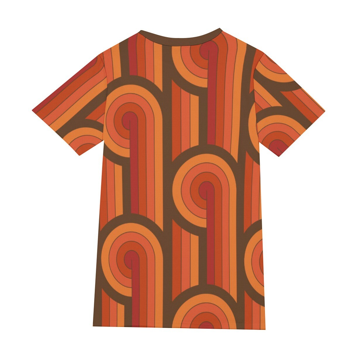 Retro T-Shirt Men, 100% Cotton T-shirt, Retro T-shirt, 60s 70s Style T-Shirt, Vintage Style Shirt, Orange Geometric Tshirt