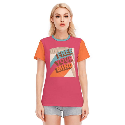 Retro-T-Shirt, T-Shirts mit Wörtern, Vintage-T-Shirt mit Wörtern, rosa T-Shirt mit Wörtern, Hippie-T-Shirt für Damen, T-Shirt im Vintage-Stil, fuchsiarosa T-Shirt