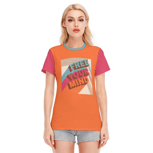 Retro-T-Shirt, T-Shirts mit Worten, Vintage-T-Shirt mit Worten, orangefarbenes T-Shirt mit Worten, Hippie-T-Shirt für Damen, orangefarbenes T-Shirt im Vintage-Stil, einzigartiges T-Shirt