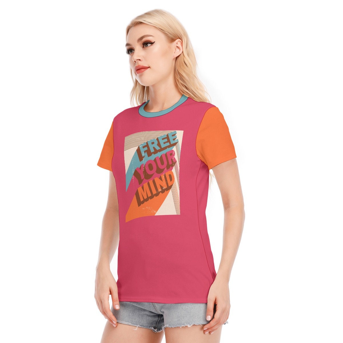 T-shirt rétro, T-shirts mots, T-shirt mots vintage, T-shirt mots roses, Tshirt hippie femmes, T-shirt style vintage, T-shirt rose fuchsia