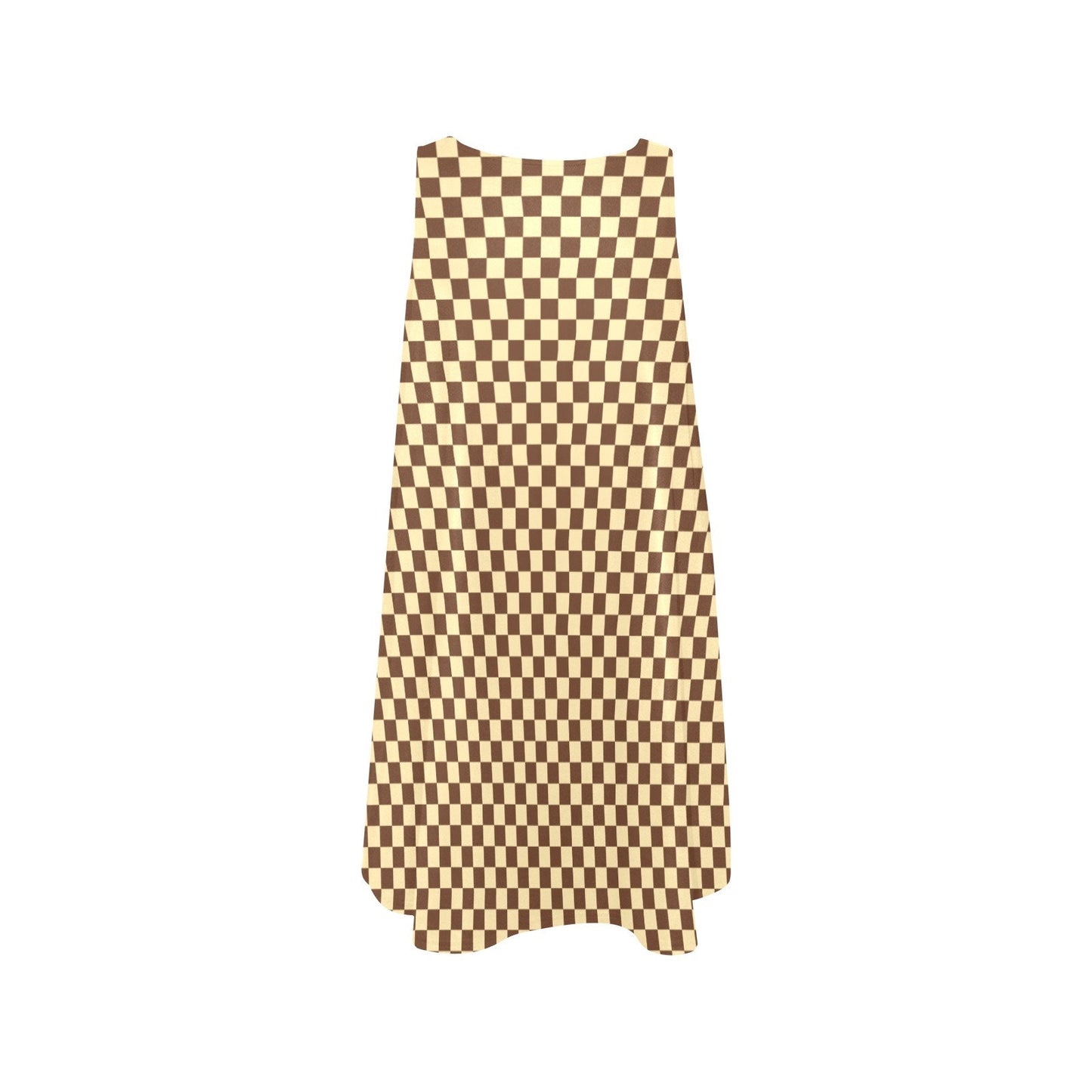 Kariertes Kleid, braunes Karokleid, 60er-70er-Jahre-inspiriertes Kleid, Kleid im Vintage-Stil, Zeltkleid, Minikleid, Go-Go-Kleid