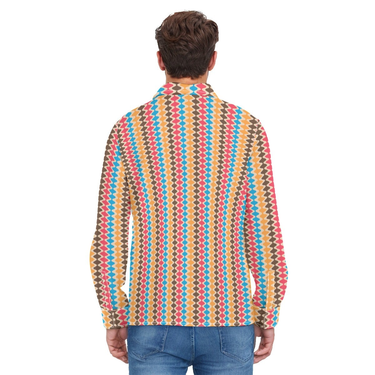 chemise de style vintage des années 70, Groovy Stripe Shirt Men, vêtements des années 70 Hommes, Retro Shirt Men, Hippie Shirt Men, 70s Shirt Men, chemise inspirée des années 70